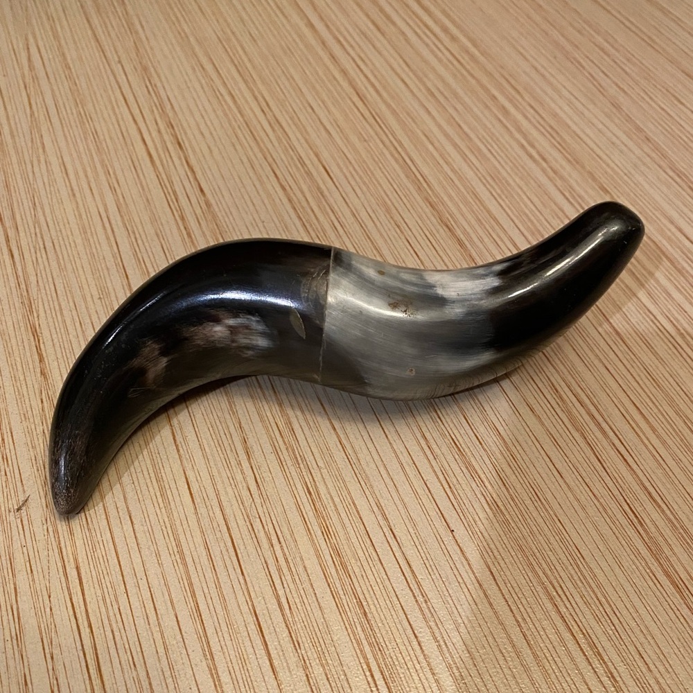 Black and Gray Decorative Horn Paperweight